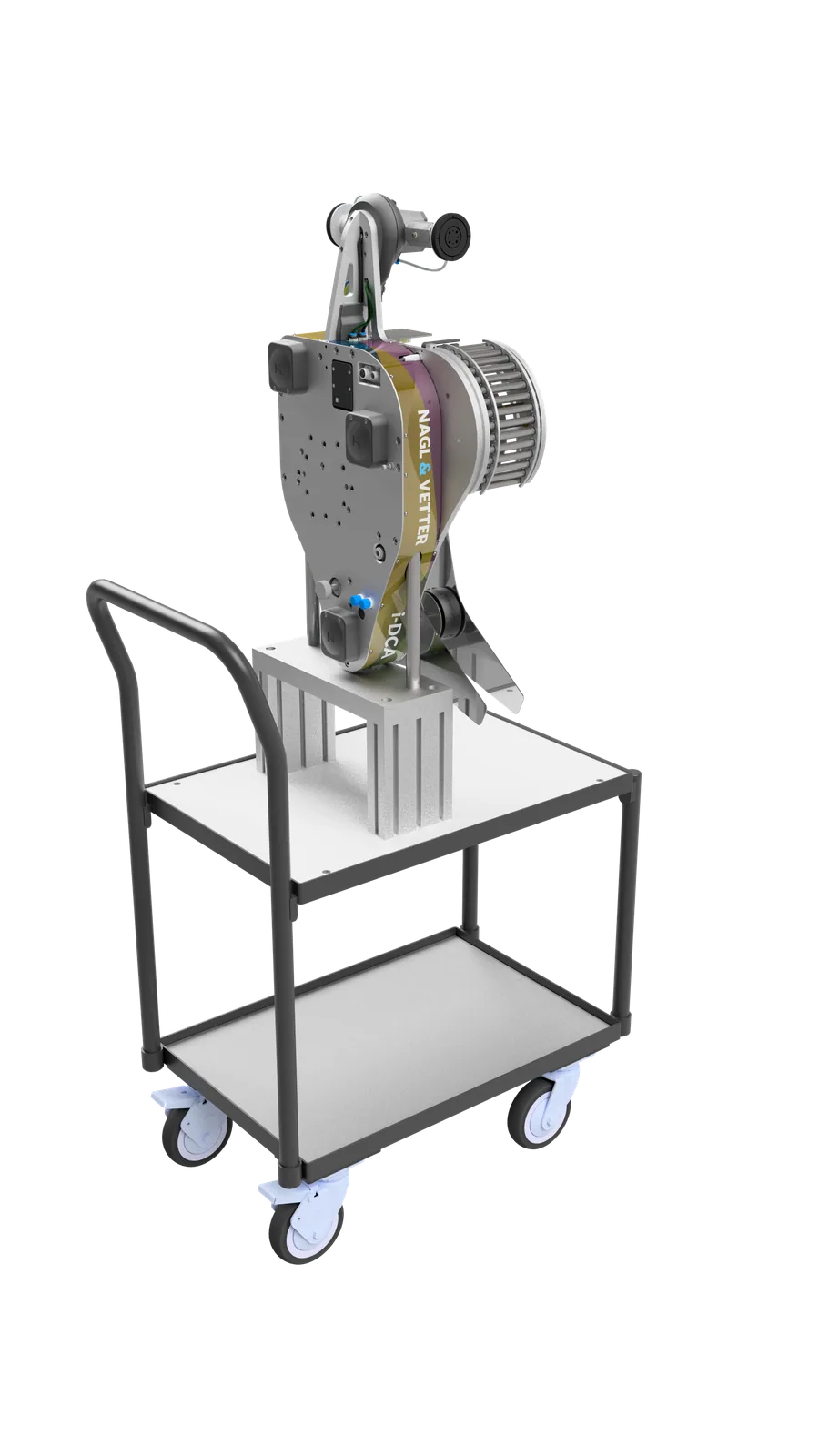 Transport cart holding an i-DCA tool